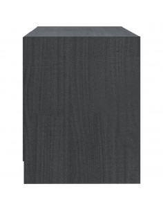 Mobile Porta TV Grigio 80x31x39 cm in Legno Massello di Pino