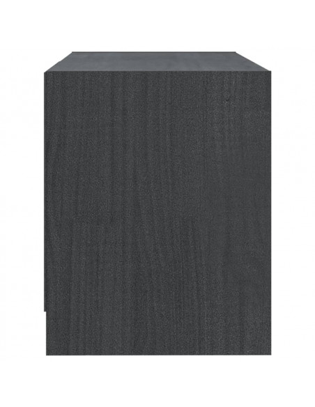 Mobile Porta TV Grigio 80x31x39 cm in Legno Massello di Pino