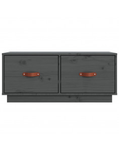 Mobile Porta TV Grigio 80x34x35 cm in Legno Massello di Pino