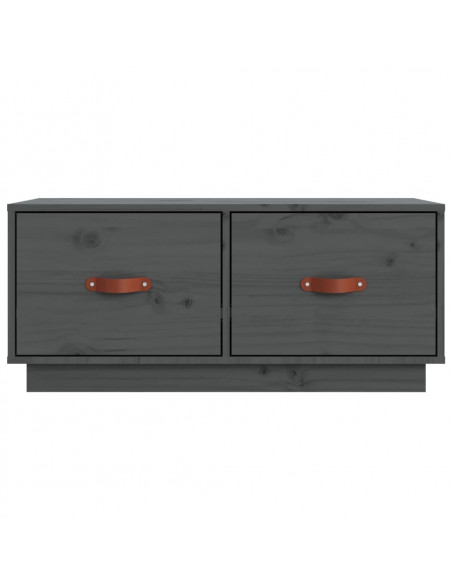Mobile Porta TV Grigio 80x34x35 cm in Legno Massello di Pino