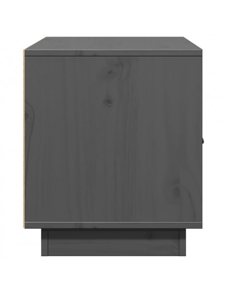 Mobile Porta TV Grigio 80x34x40 cm in Legno Massello di Pino