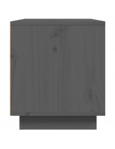 Mobile Porta TV Grigio 80x35x40,5 cm in Legno Massello di Pino