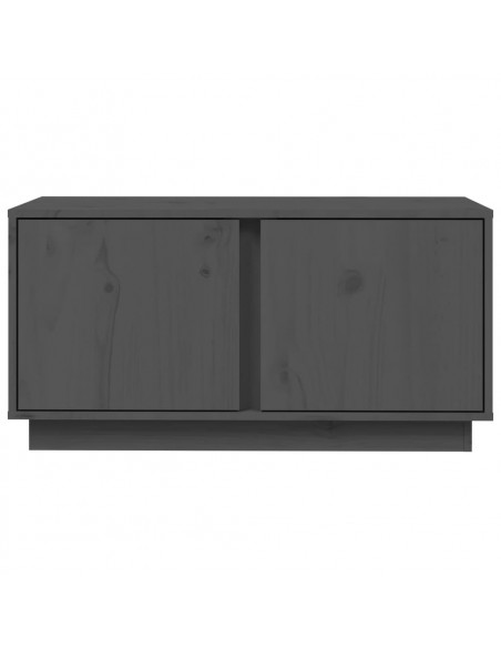 Mobile Porta TV Grigio 80x35x40,5 cm in Legno Massello di Pino