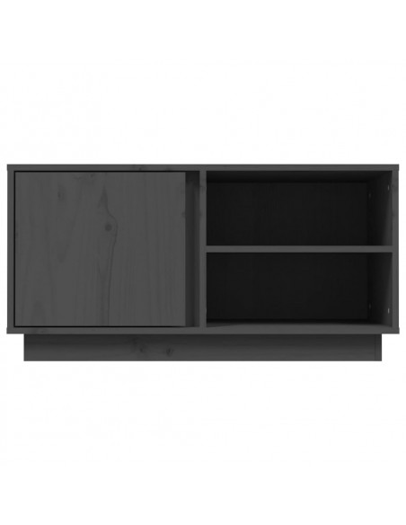 Mobile Porta TV Grigio 80x35x40,5 cm in Legno Massello di Pino