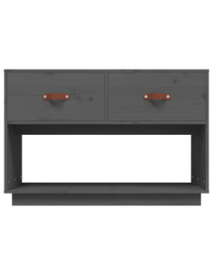 Mobile Porta TV Grigio 90x40x60 cm in Legno Massello di Pino