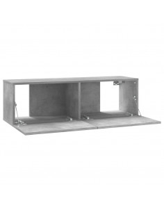 Mobile Porta TV Grigio Cemento 100x30x30cm in Legno Multistrato