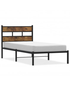 Giroletto senza Materaso in Metallo Rovere Fumo 100x200 cm 2