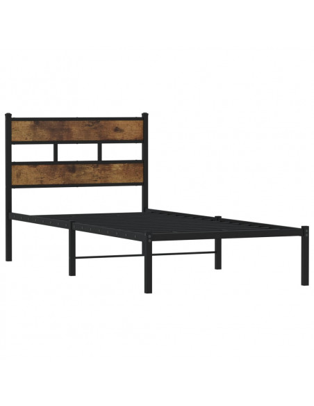 Giroletto senza Materaso in Metallo Rovere Fumo 100x200 cm