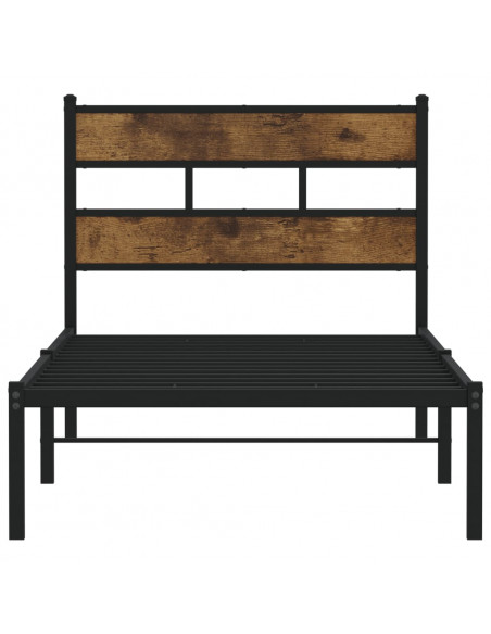 Giroletto senza Materaso in Metallo Rovere Fumo 100x200 cm
