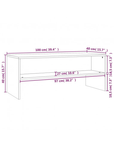 Mobile Porta TV Grigio Cemento 100x40x40cm in Legno Multistrato
