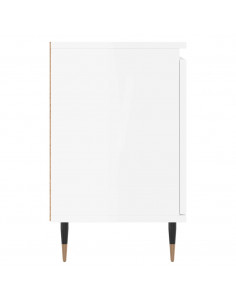 Comodino Bianco Lucido 40x30x50 cm in Legno Multistrato 2