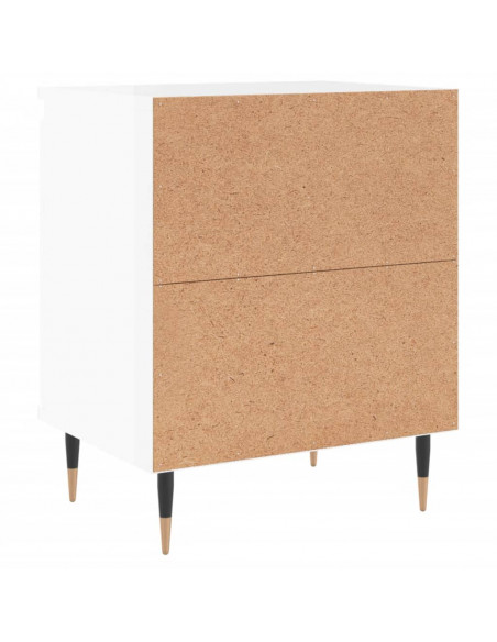 Comodino Bianco Lucido 40x30x50 cm in Legno Multistrato