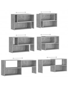 Mobile Porta TV Grigio Cemento 149x30x52cm in Legno Multistrato