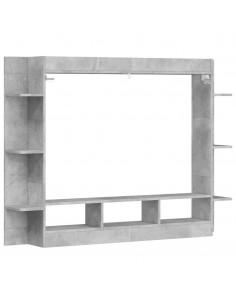 Mobile Porta TV Grigio Cemento 152x22x113 cm Legno Multistrato