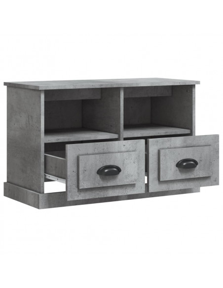 Mobile Porta TV Grigio Cemento 80x35x50 cm in Legno Multistrato