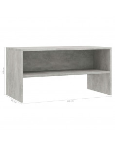 Mobile Porta TV Grigio Cemento 80x40x40 cm in Legno Multistrato