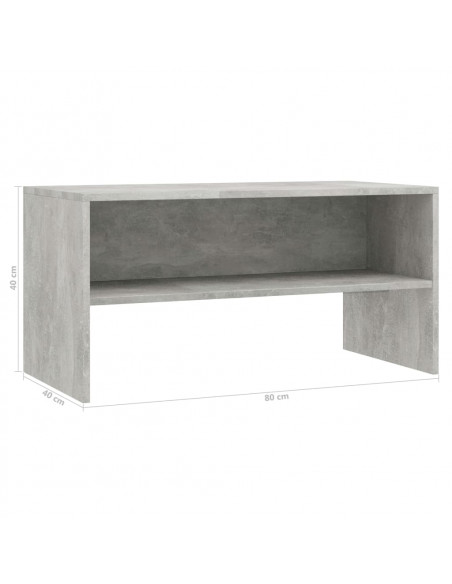 Mobile Porta TV Grigio Cemento 80x40x40 cm in Legno Multistrato