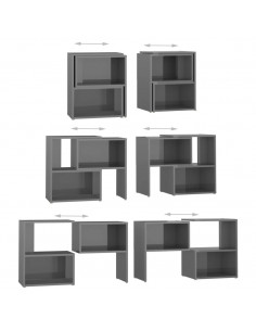 Mobile Porta TV Grigio Lucido 104x30x52 cm in Legno Multistrato