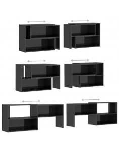 Mobile Porta TV Grigio Lucido 149x30x52 cm in Legno Multistrato