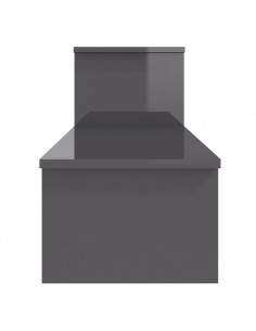 Mobile Porta TV Grigio Lucido 180x30x43 cm in Legno Multistrato