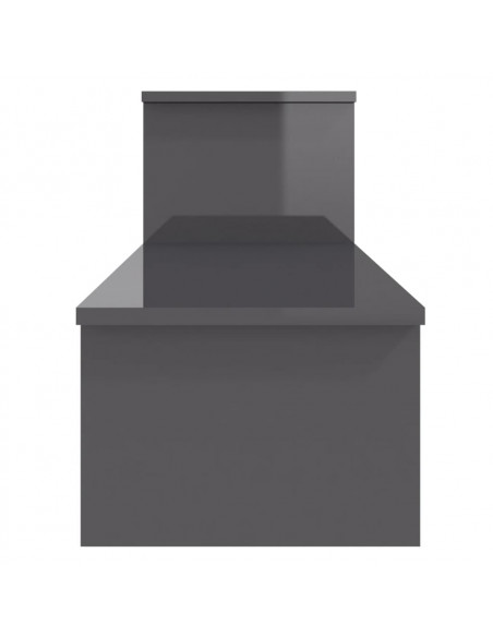 Mobile Porta TV Grigio Lucido 180x30x43 cm in Legno Multistrato