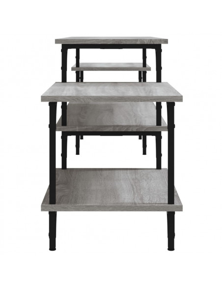 Mobile Porta TV Grigio Sonoma 197x35x52 cm in Legno Multistrato