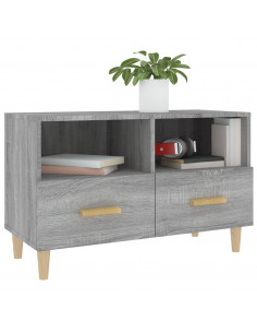 Mobile Porta TV Grigio Sonoma 80x36x50 cm in Legno Multistrato