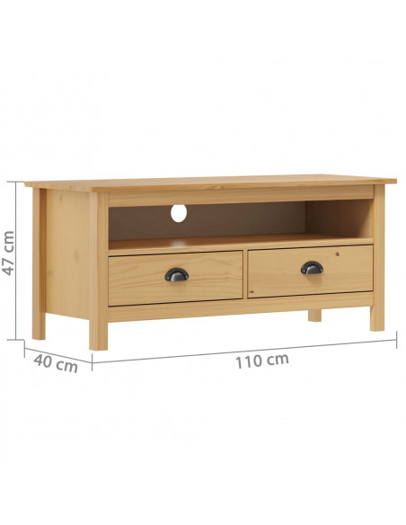 Mobile Porta TV Hill Marrone Miele 110x40x47 cm Legno di Pino