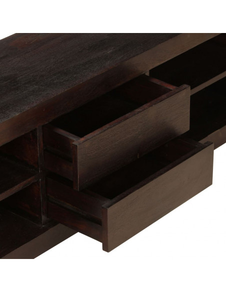 Mobile Porta TV in Legno di Acacia 120x30x40cm Marrone Scuro