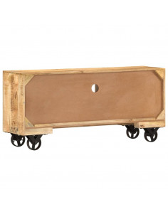 Mobile Porta TV in Legno Grezzo di Mango 110x30x50 cm