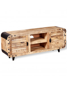 Mobile Porta TV in Legno Grezzo di Mango 120x30x50 cm