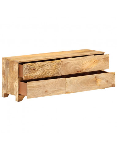 Mobile Porta TV in Legno Massello di Mango 110x30x40 cm