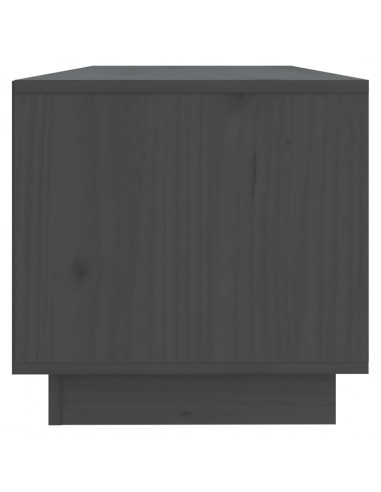 Mobile Porta TV Grigio 90x35x35 cm in Legno Massello di Pino