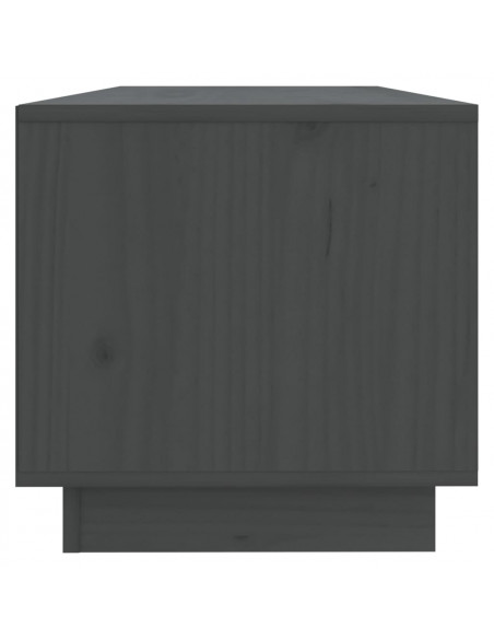 Mobile Porta TV Grigio 90x35x35 cm in Legno Massello di Pino