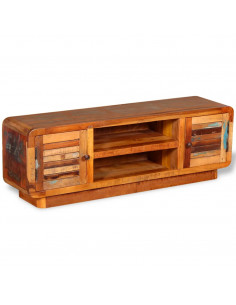 Mobile Porta TV in Legno Massello di Recupero 120x30x40 cm