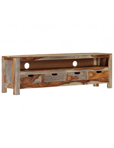 Mobile Porta TV in Legno Massello di Sheesham 130x30x40 cm