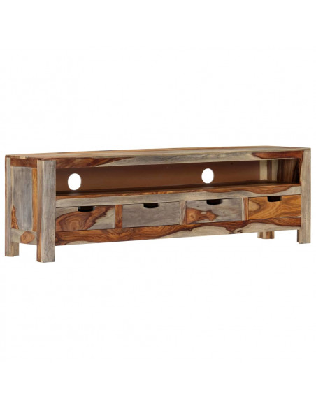 Mobile Porta TV in Legno Massello di Sheesham 130x30x40 cm