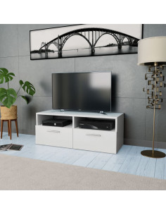 Mobile Porta TV in Legno Multistrato 95x35x36 cm Bianco