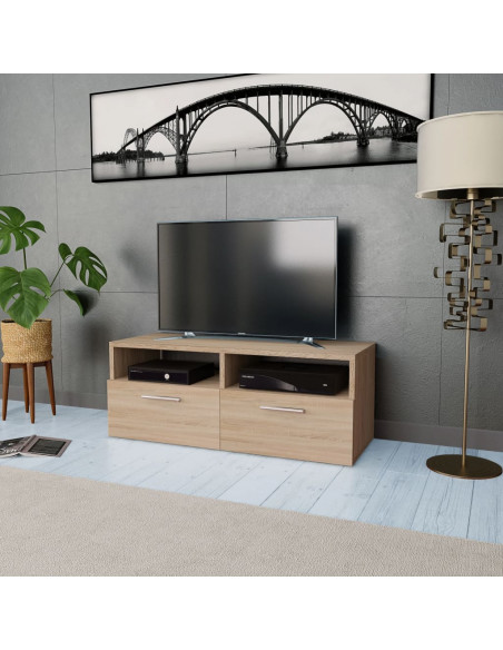 Mobile Porta TV in Legno Multistrato 95x35x36 cm Rovere