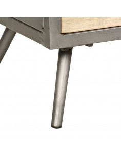 Mobile Porta TV in Mango Massello e Acciaio 120x30x45cm