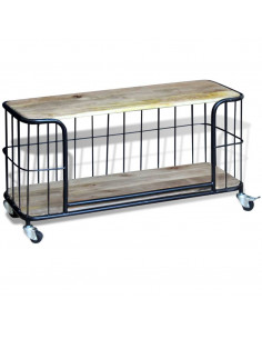 Mobile Porta TV in Solido Legno di Mango 100x40x45 cm