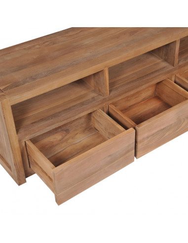 Mobile Porta TV in Teak con Finitura Naturale 120x30x40cm