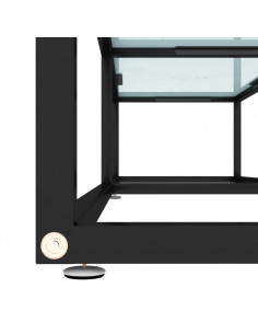 Mobile Porta TV Marmo Bianco 160x40x40,5 cm in Vetro Temperato