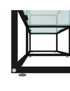 Mobile Porta TV Marmo Bianco 180x40x40,5 cm in Vetro Temperato