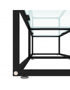 Mobile Porta TV Marmo Bianco 200x40x40,5 cm in Vetro Temperato