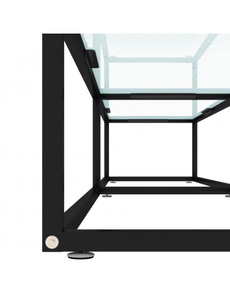 Mobile Porta TV Marmo Bianco 200x40x40,5 cm in Vetro Temperato