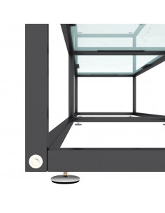 Mobile Porta TV Marmo Bianco 220x40x40,5 cm in Vetro Temperato