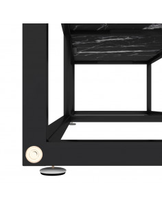 Mobile Porta TV Marmo Nero 160x40x40,5 cm in Vetro Temperato