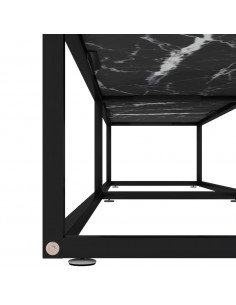 Mobile Porta TV Marmo Nero 200x40x40,5 cm in Vetro Temperato