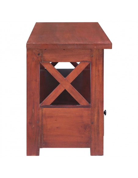 Mobile Porta TV Marrone 115x30x40cm in Legno Massello di Mogano